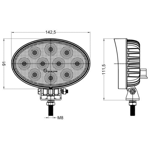 40 Watt Oval Flood LED Work Light - LG970