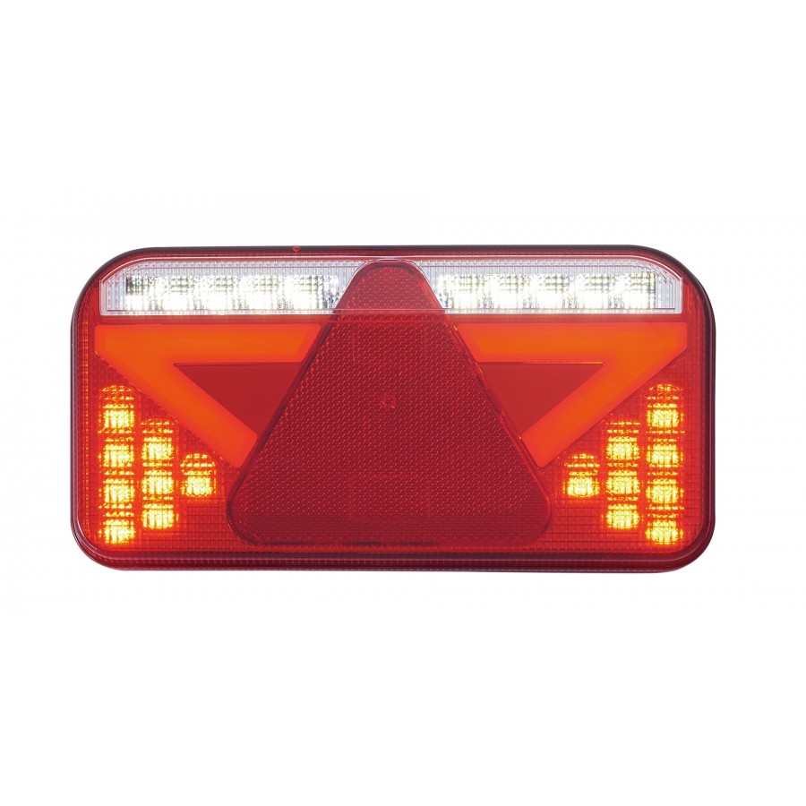 LED Tail Light Rectangular Combination with Triangle & Built-In Smart Resistor (LH) - LG574