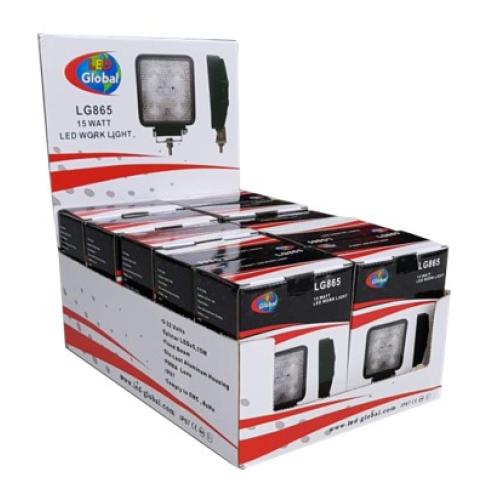 15 Watt LED Firkantet Arbejdslys - LG865 x 10 Pakke - LG865B