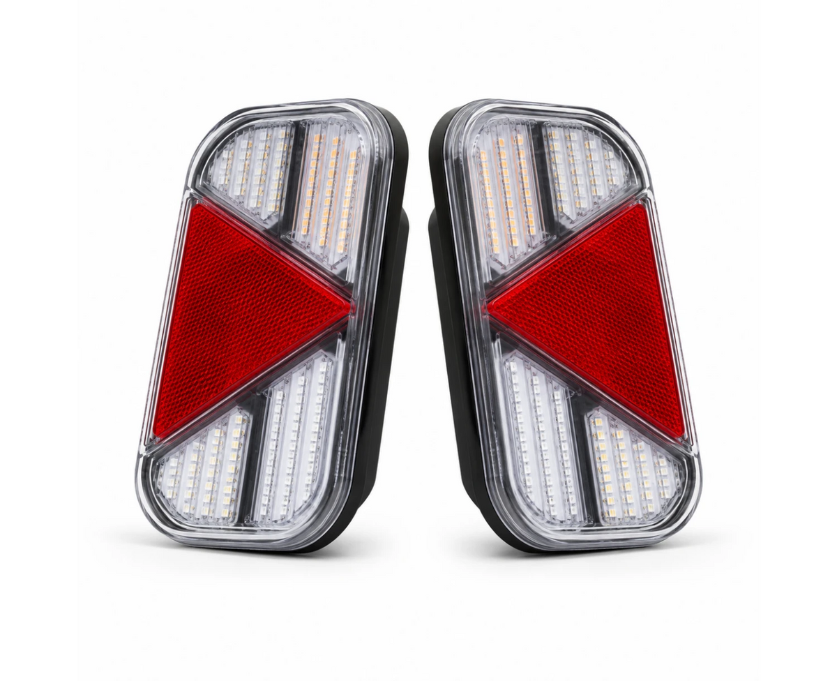 Kabellose magnetische LED-Anhängerbeleuchtung mit Dreiecksreflektoren – Wiederaufladbares Rücklicht-Set – LG584