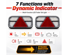 Wireless Magnetic LED Trailer Lights with Triangle Reflectors – Rechargeable Tail Light Kit - LG584