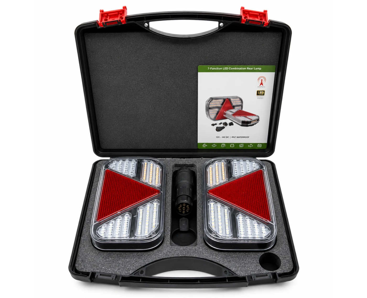 Kabellose magnetische LED-Anhängerbeleuchtung mit Dreiecksreflektoren – Wiederaufladbares Rücklicht-Set – LG584
