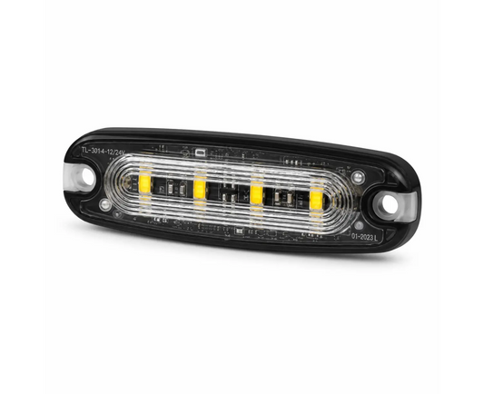 4 LED Avertisseur Slim Ambre avec Fixation Adhésive 3M - LG764