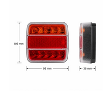 LED Tail Light Square Combination - Pair - LG529