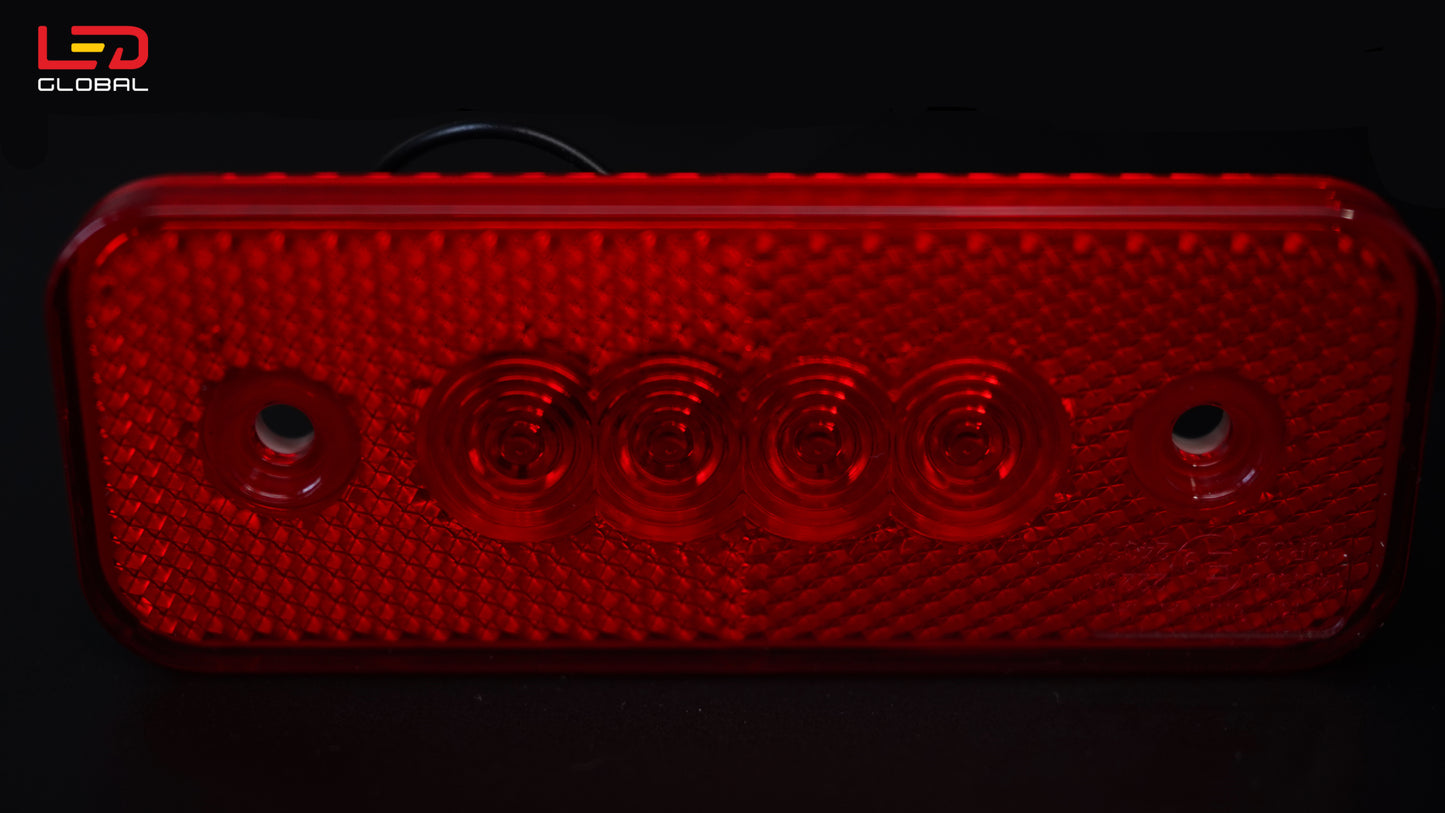 LED Rectangular Marker Light Red - LG099