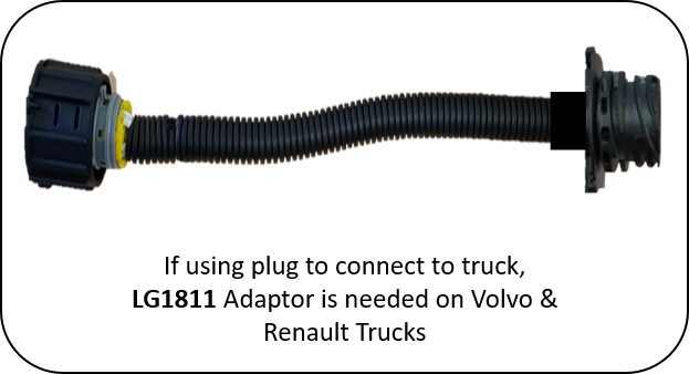 Wiring adapter for standard lamps on Volvo and Renault trucks. - LG1811