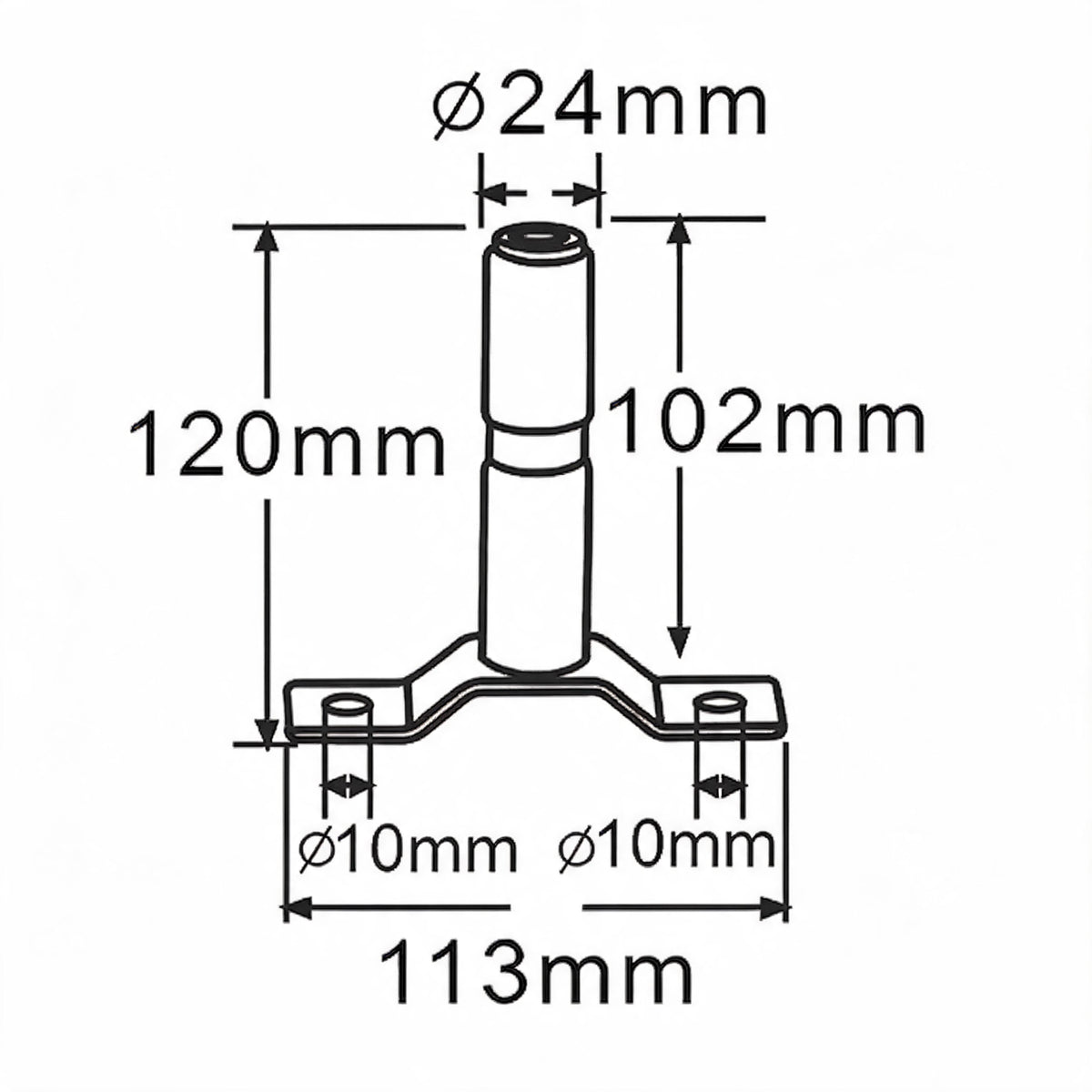LG3000 DIN beacon mounting bracket dimension drawing