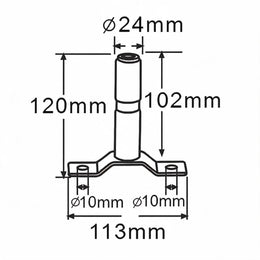 LG3000 DIN beacon mounting bracket dimension drawing