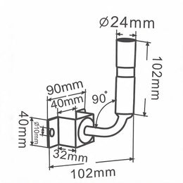 LG3002 DIN beacon mounting bracket dimension drawing