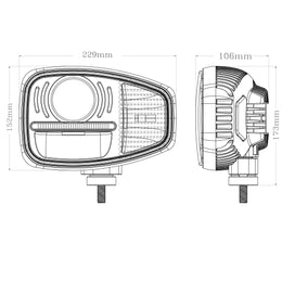 LG820 dimension drawing (left-hand illustration)