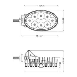40 Watt LED Adjustable Mount Oval Work Light - LG847