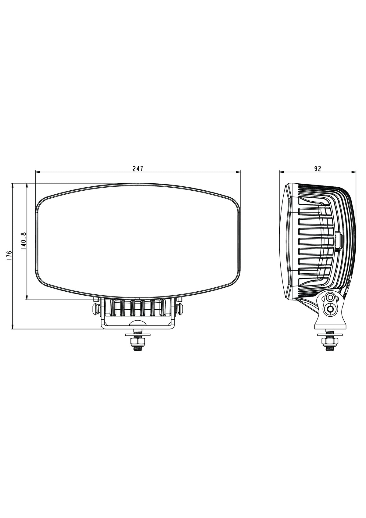 LG933 dimension drawing in millimetres