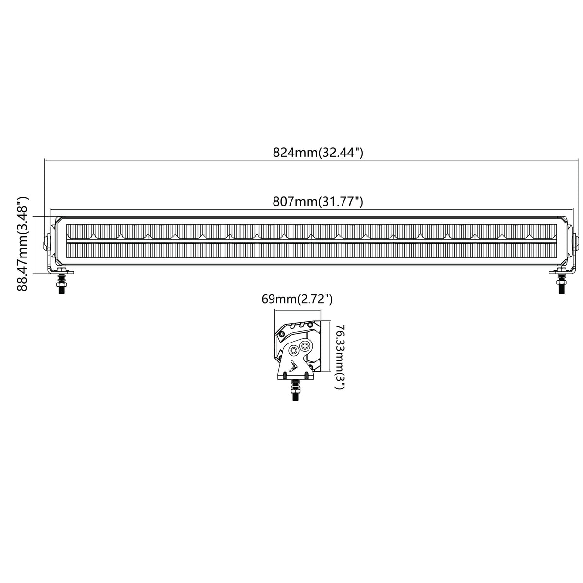 LG984 dimension drawing in millimetres