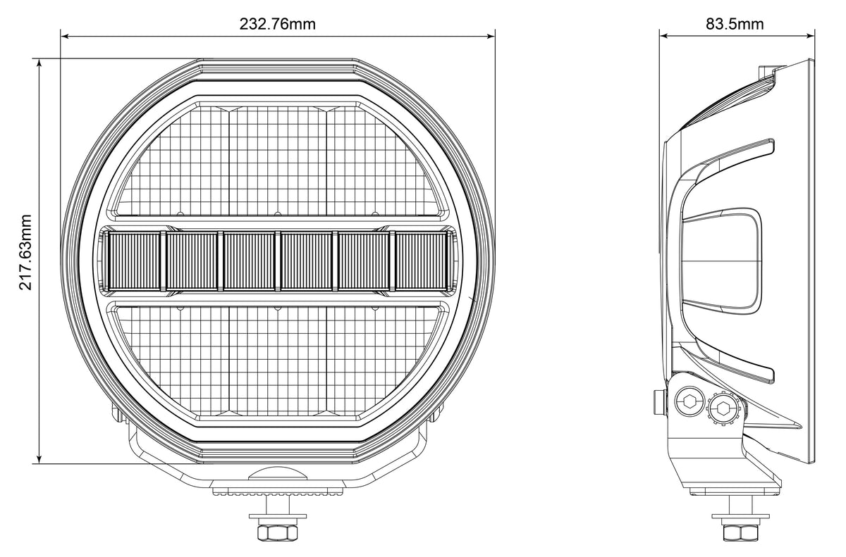 LG986 dimension drawing in millimetres