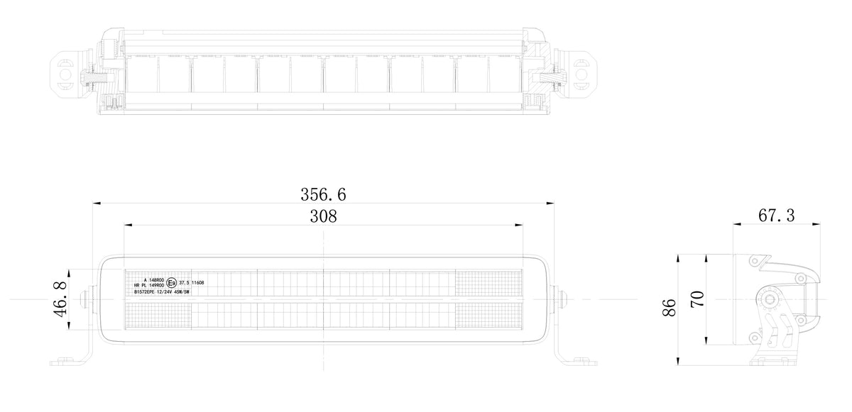 LG990 dimension drawing in millimetres