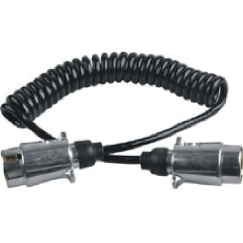 7 Pin Coiled Extension Lead Male/Male - LG1358