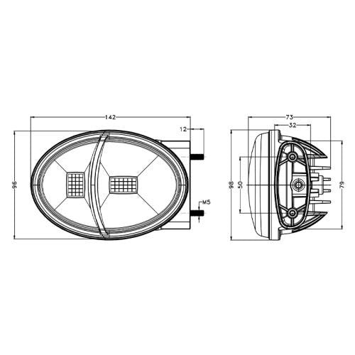 Front LED positionslys med blinklys - LG126