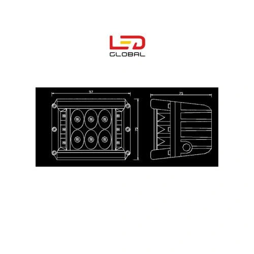18W Side Shooter Work LED Light - LG861