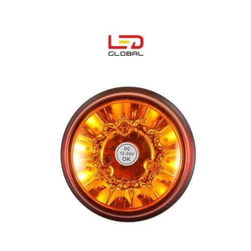 LED Rundumleuchte Magnet Flach 12V 24V Orange - LG674