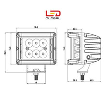 60 Watt LED Side Shooter Work Light - LG809
