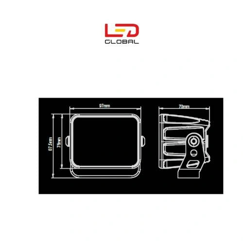 3,8" 40W LED-arbetslampa - med varningsfunktion - LG855