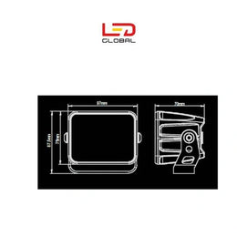 3,8" 40W LED-arbetslampa - med varningsfunktion - LG855