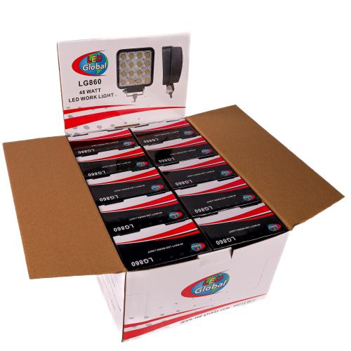 48 Watt Square LED Work Light x 10 Bundle - LG860B
