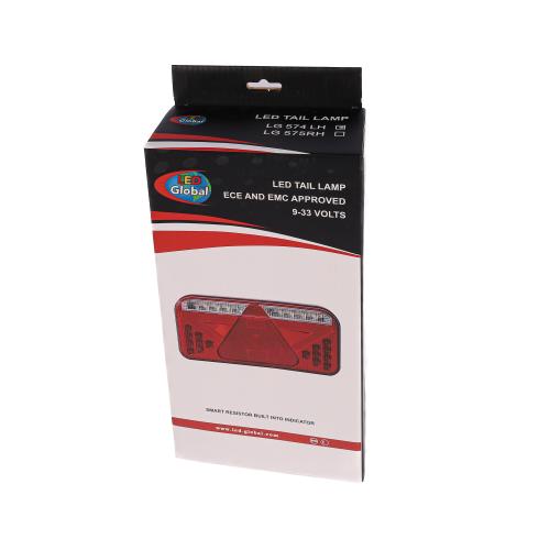 LED Tail Light Rectangular Combination with Triangle & Built-In Smart Resistor (RH) - LG575