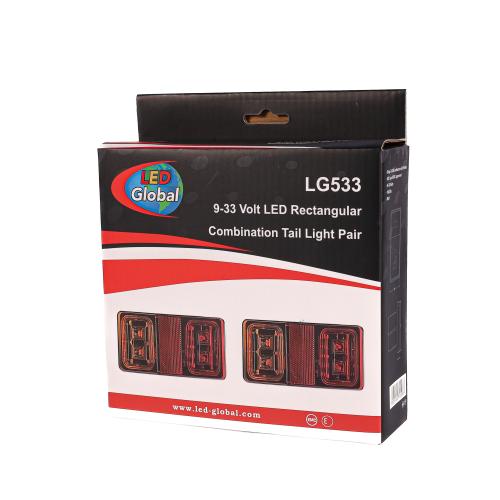 LED Tail Light Rectangular, Combination - Pair - LG533