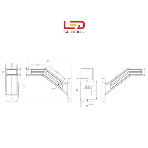 LED Stalk Marker Light with Dynamic Indicator - Right - LG165R