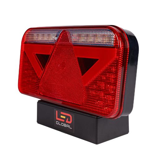 LED Tail Light Rectangular Combination with Triangle & Built-In Smart Resistor (LH) - LG574