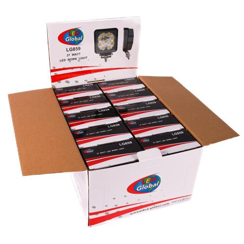 27 Watt Square Work Light x 10 Bundle - LG859B