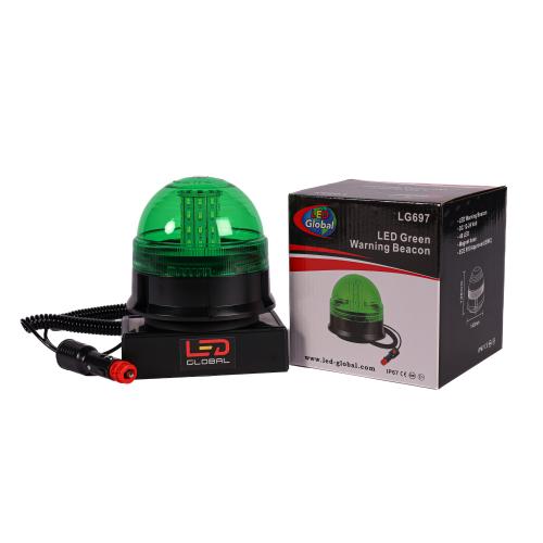 LED magnetisk monteret advarselslygte - Grøn - LG697