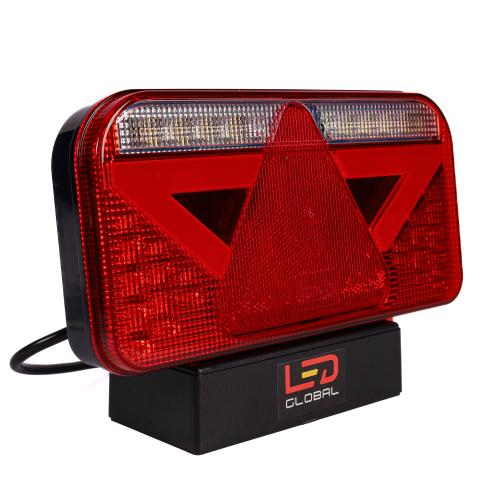 LED Tail Light Rectangular Combination with Triangle & Built-In Smart Resistor (LH) - LG574