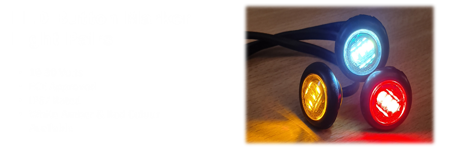 LED Button Marker Light (Pair) - WHITE - LG122