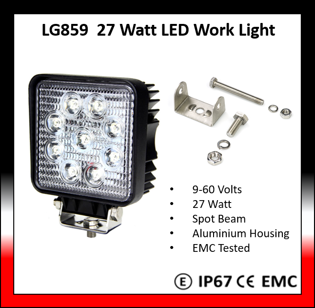 27 Watt LED Square Work Light - LG859