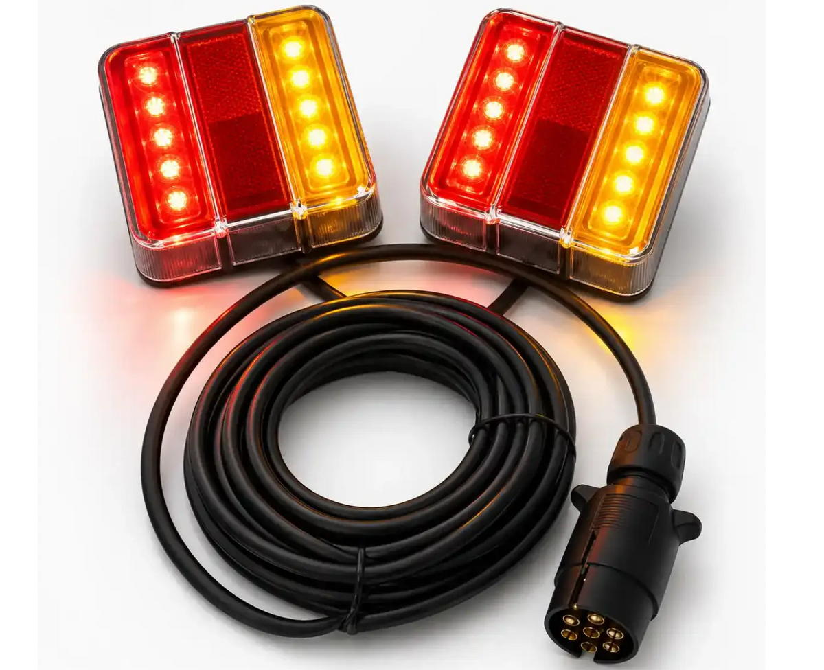 LED magnetische achterlichtset voor aanhanger (12 meter kabel) - LG557