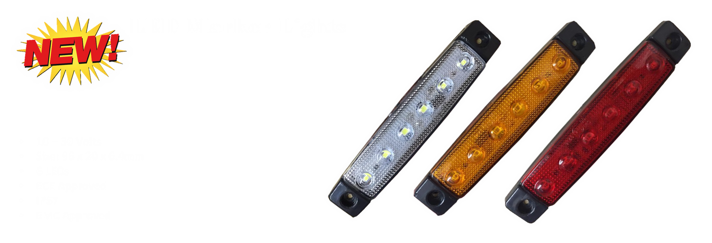 6 LED Slim Marker Light (AMBER) - LG117