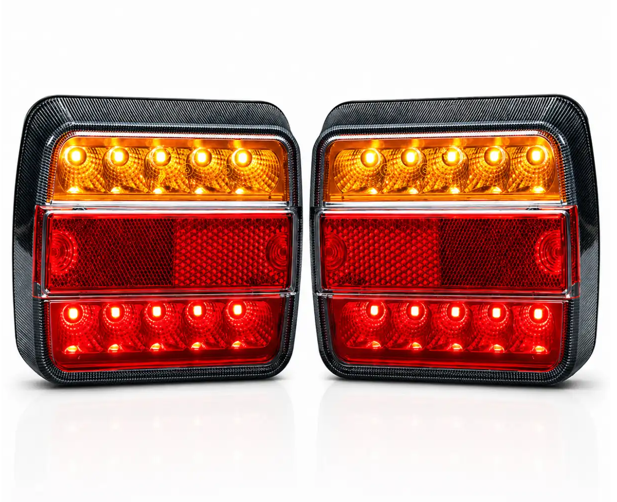 Anhänger Rückleuchten LED Quadrat Kombination - Paar - LG529